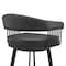 Armen Living Bronson 29" Bar Height Swivel Bar Stool in Black Finish and Black Faux Leather 721535761852 - alternate 4